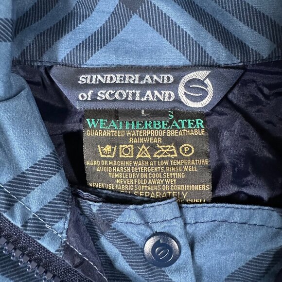 Sunderland of Scotland Cygnet Ladies L Blue Plaid Pullover Weatherbeater 1/4 Zip - Picture 6 of 14